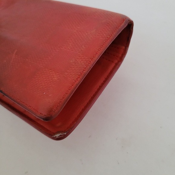 Authentic Louis Vuitton Red Damier Infini Soft Leather Brazza Bifold Wallet Long - Picture 11 of 13